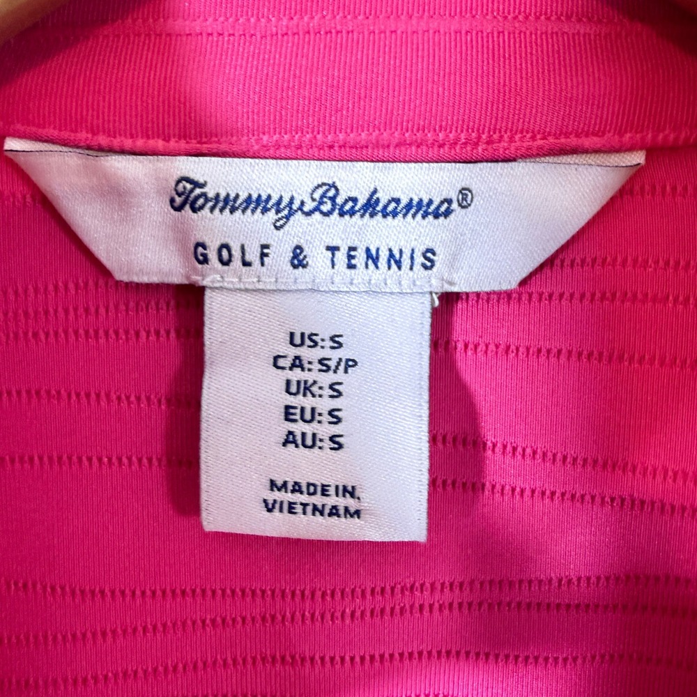 Tommy Bahama Golf & Tennis Womens Pink Textured Quarter Zip Pullover Jacket S - Picture 4 of 7